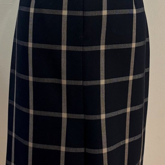 Hobbs Dark Blue & Beige Check Pencil Skirt - Picture 5 of 9